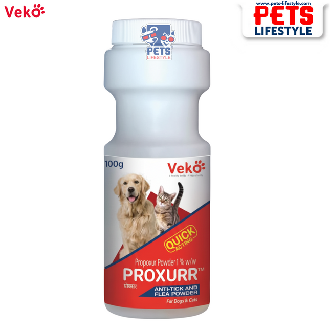 Veko Proxurr (Propoxur) tick Powder for Dogs and Cats (100g)
