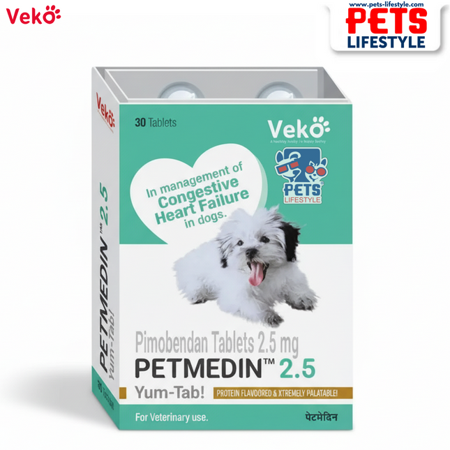 Veko PETMEDIN 2.5 mg Yum-Tab – Cardiac Care Tablets for Dogs 30 Tablets