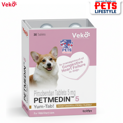 Veko PETMEDIN 5 mg Yum-Tab – Cardiac Care Tablets for Dogs 30 Tablets