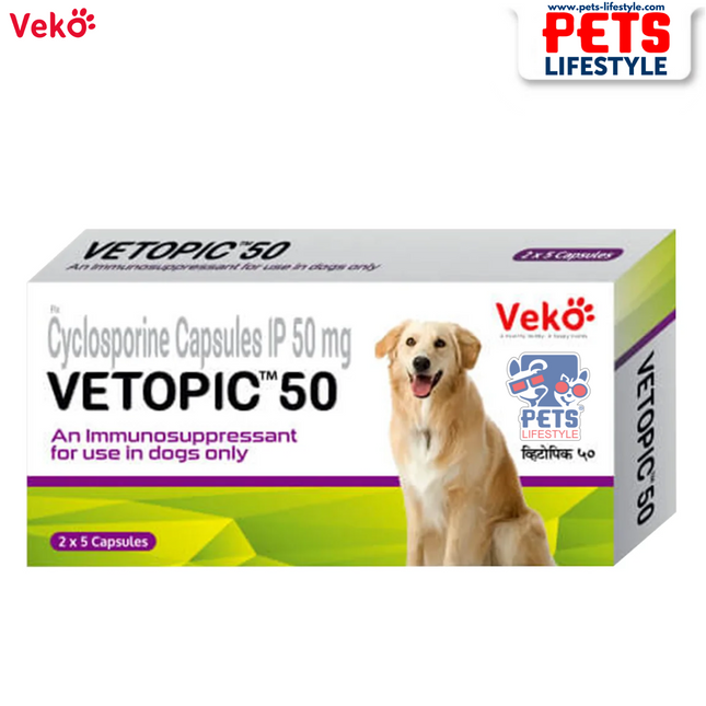 Veko VETOPIC 50 mg – Cyclosporine Capsules for Dogs & Cats (1x5 CAPS)