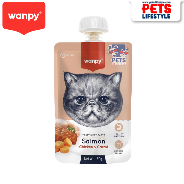 Wanpy Tasty Meat Paste – Salmon, Chicken & Carrot (90g)