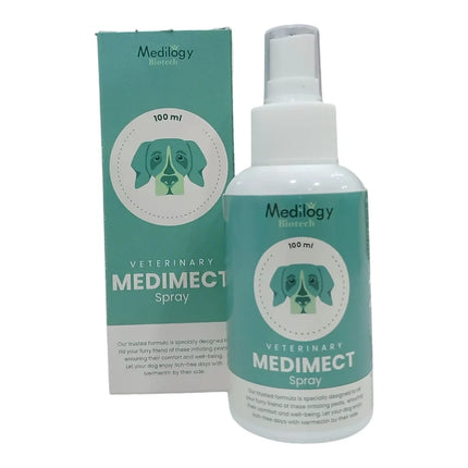 Medimect Veterinary Spray (100 ml) Effective Solution for Dog Skin Infections ( Ivermectin )