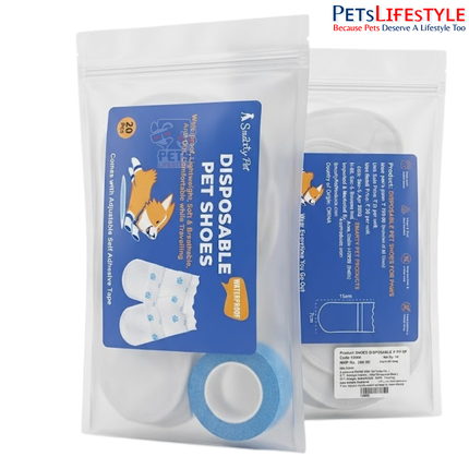 Smarty Pet Disposable Pet Shoes – Waterproof Anti-Dirt Paw Protection with Adjustable Self-Adhesive Tape | 20 Pcs