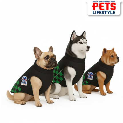 PᴇᴛsLɪғᴇsᴛʏʟᴇ Racing Jacket Dog Winter Coat (Green) – Windproof, Waterproof, Ultra Warm Fleece Lined Pet Jacket