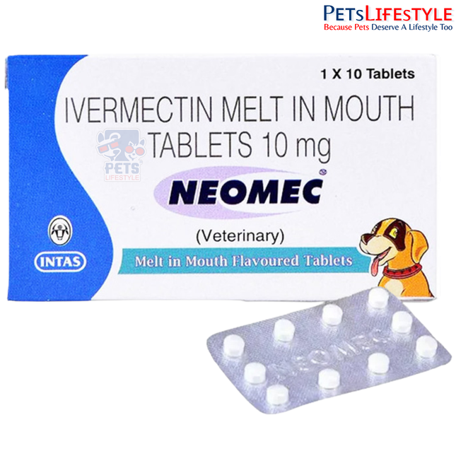 Intas Neomec (Ivermectin) 10mg Tablets for Dogs