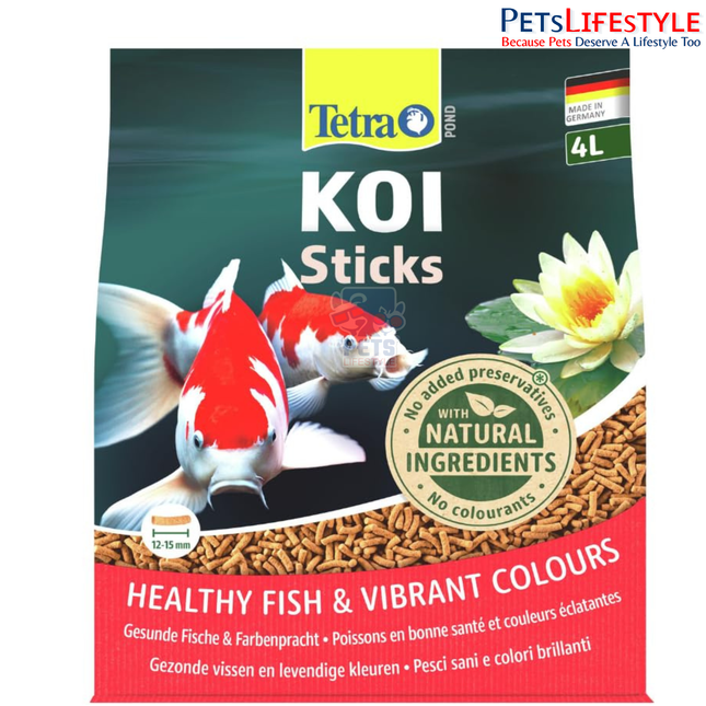 Tetra Pond Koi Sticks Complete Food for Koi Fish Health, Colour Vibrancy & Clear Water 650 Gram