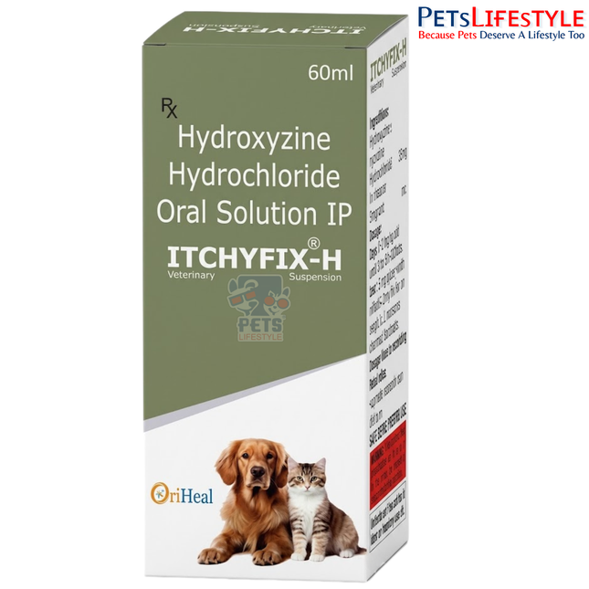 Oriheal Itchyfix H (Hydroxyzine) Oral Solution for Dogs and Cats 60ml