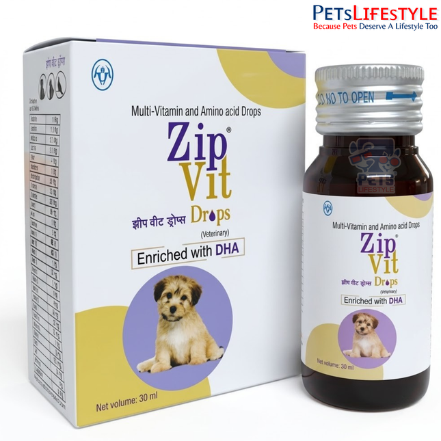 Intas Zipvit Drops Multi Vitamin Supplement for Puppies and Kitten 30ML