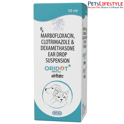 Intas Oridot Ear Drops 10ml for Dogs and Cats