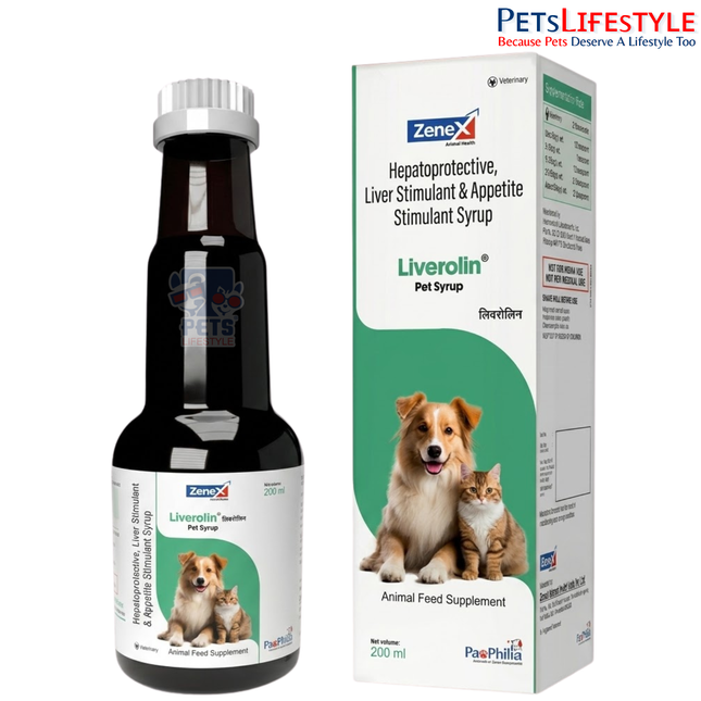 Liverolin Pet Syrup 200ml (Liver Support Supplement for Dogs & Cats) Detox & Hepatic Health