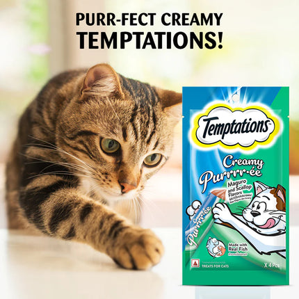 Temptations Creamy Purrrr-ee Cat Treats, Maguro and Scallop Flavour - 48g (4 pieces)