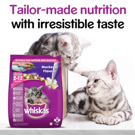 Whiskas Mackerel Dry Food For Baby and Mother Cat - 3 kg