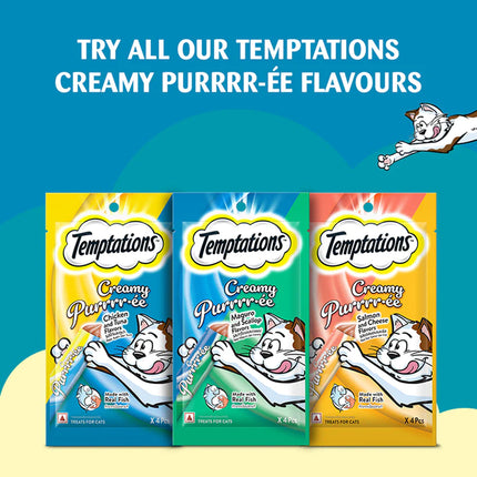 Temptations Creamy Purrrr-ee Cat Treats, Maguro and Scallop Flavour - 48g (4 pieces)