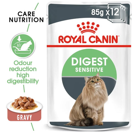 Royal Canin Digest Sensitive Gravy Adult Wet Cat Food (12 x 85g Gravy Pouches)