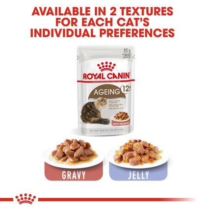 Royal Canin Ageing 12+ Gravy Wet Cat Food - 12 x 85 g pack
