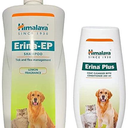Himalaya Erina-EP Shampoo, 450 ml & Himalaya Erina Plus Coat Cleanser with Conditioner, 200 ml