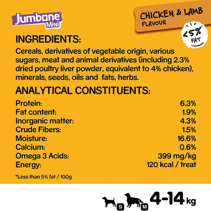 Pedigree Jumbone Mini Adult Dog Treat - Chicken & Lamb 160 g - 4 Treats
