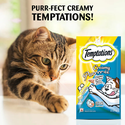 Temptations Creamy Purrrr-ee Cat Treats, Chicken & Tuna Flavour - 48 g (4 pieces)