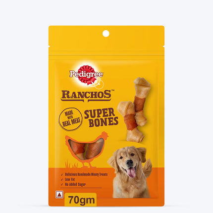 Pedigree Ranchos Super Bones Chicken And Milky Dog Treat - 70 gm