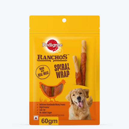 Pedigree Ranchos Spiral Wrap Chicken And Smoky Lamb Dog Treat - 60 gm