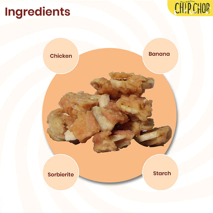 Chip Chops Dog Treats - Banana Chip Twined with Chicken - 70 g
