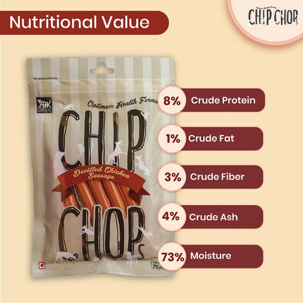 Chip Chops Dog Treats - Devilled Chicken Sausage - 70 g