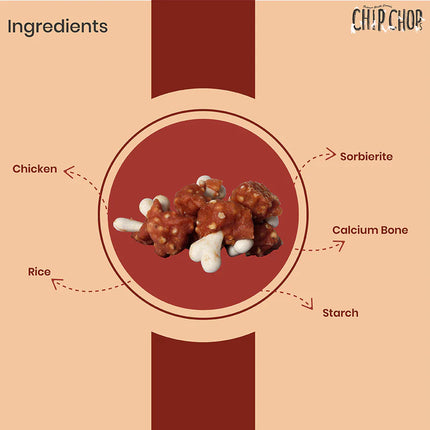 Chip Chops Dog Treats - Chicken & Calcium Bone - 70 g