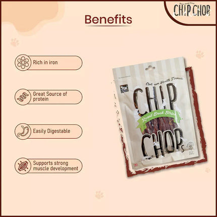 Chip Chops Dog Treats - Roast Duck Strips - 250g