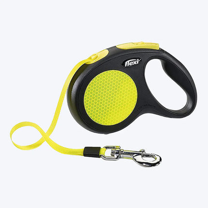 Flexi New Neon Reflect Tape Retractable Dog Leash - 5 m