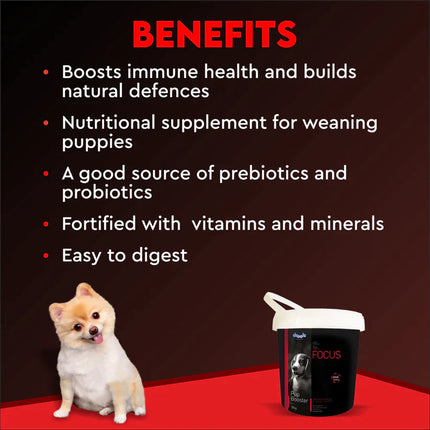 Drools Focus Pup Booster - Puppy Weaning Diet for all Breeds - 300 g