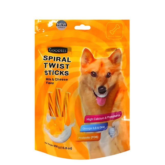 Goodies Spiral Twist Sticks Milk & Cheese Flavour- 450 g