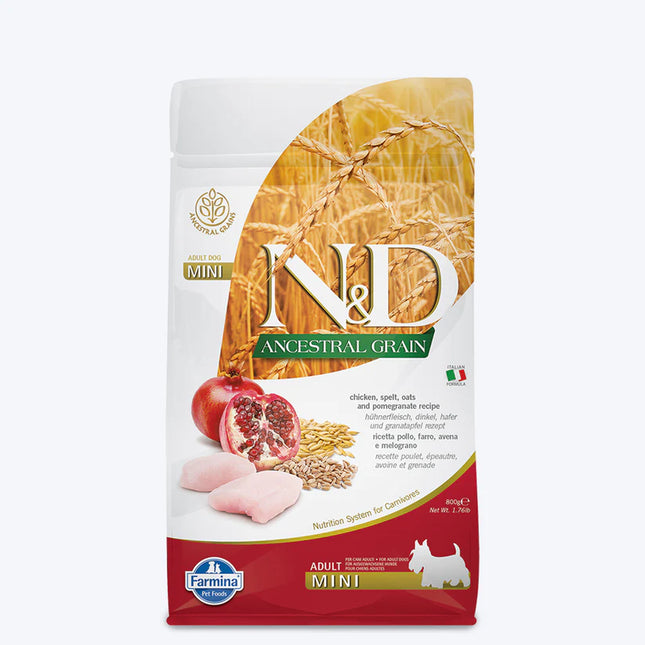 Farmina N&D Low Grain Mini Breed Adult Dry Dog Food - Chicken & Pomegranate