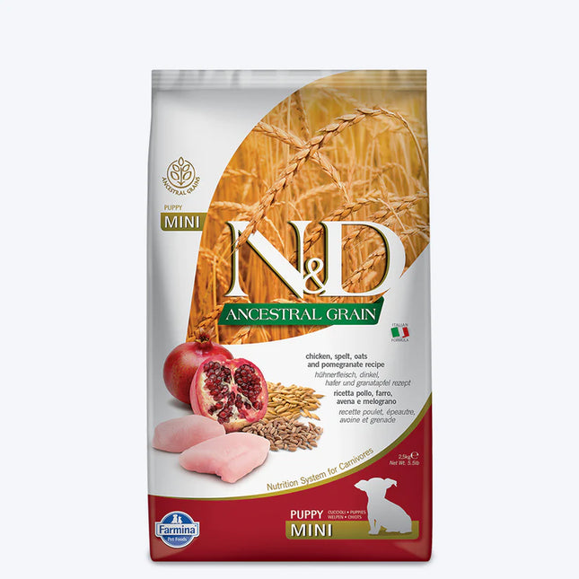 Farmina N&D Low Grain Mini Breed Dry Puppy Food - Chicken & Pomegranate