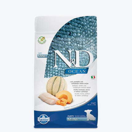 Farmina N&D Ocean COD Pumpkin& Cantaloupe Melon Grain Free Puppy Dry Food - Mini Breed