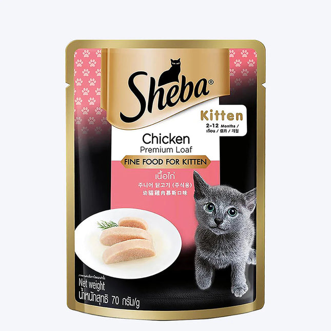Sheba Chicken Premium Loaf Wet Kitten Food - 70 g packs
