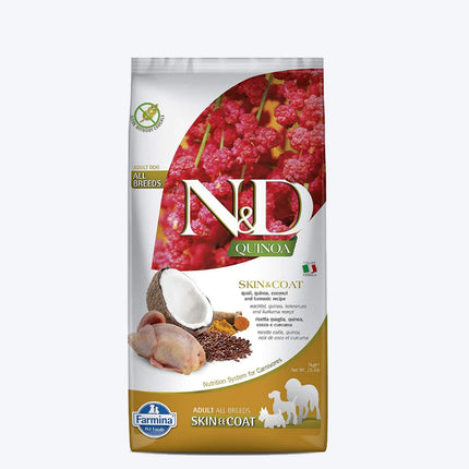 Farmina N&D Quinoa (Skin & Coat) Quail & Coconut all Breed , Grain-Free, Adult Dry Dog Food