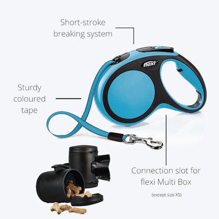 Flexi New Classic Tape Retractable Dog Leash Black - 5m